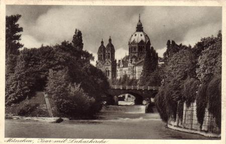 Munchen, Isar mit Lukaskirche